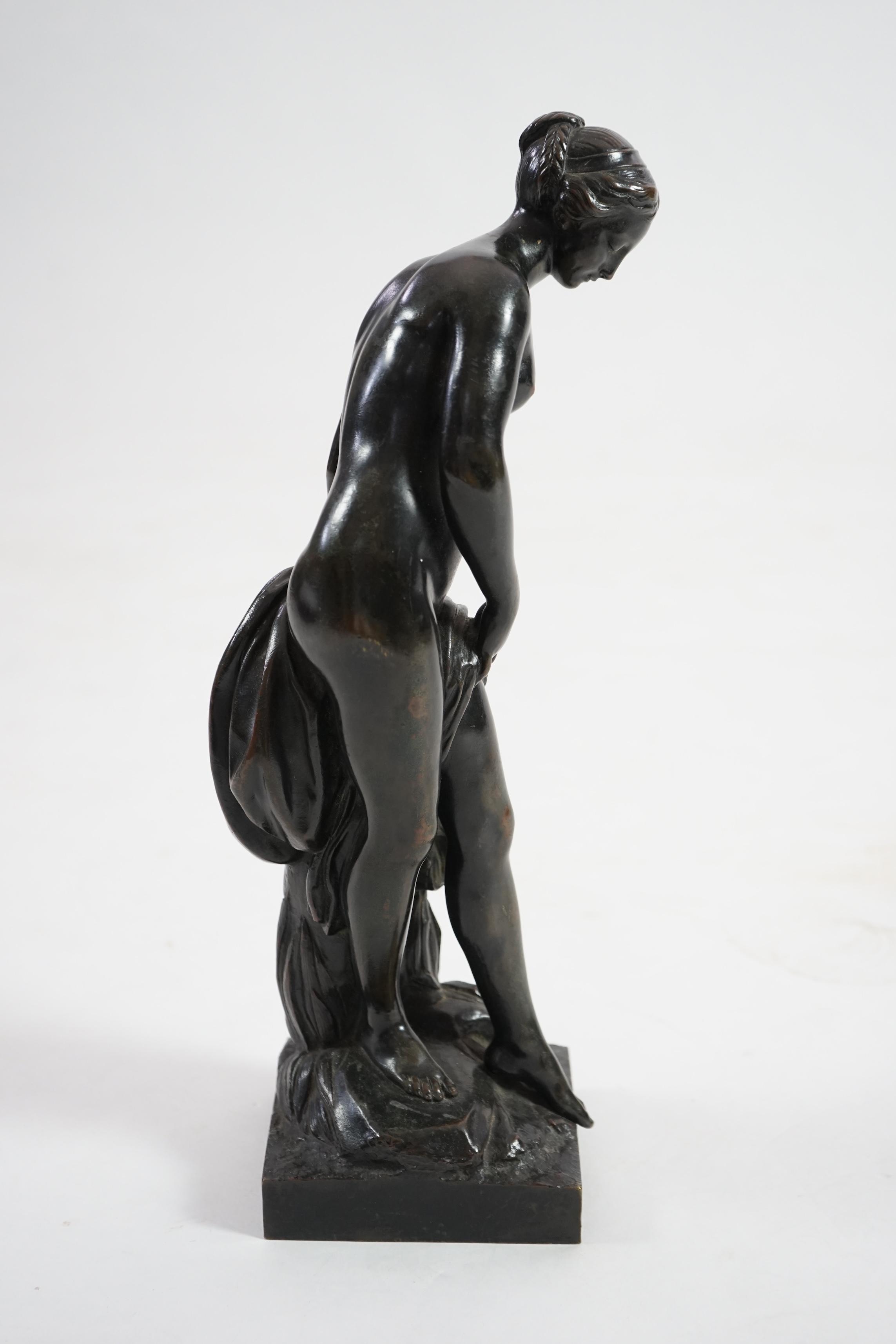 After Étienne-Maurice Falconet (1716-1791), a late 19th century bronze figure of Venus au bain